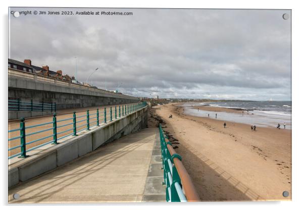 The Beach and Promenade at Whitley Bay Acrylic by Jim Jones