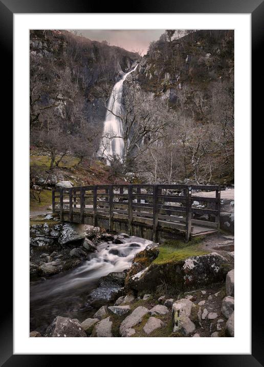 The bridge at Aber Falls Framed Mounted Print by Leighton Collins