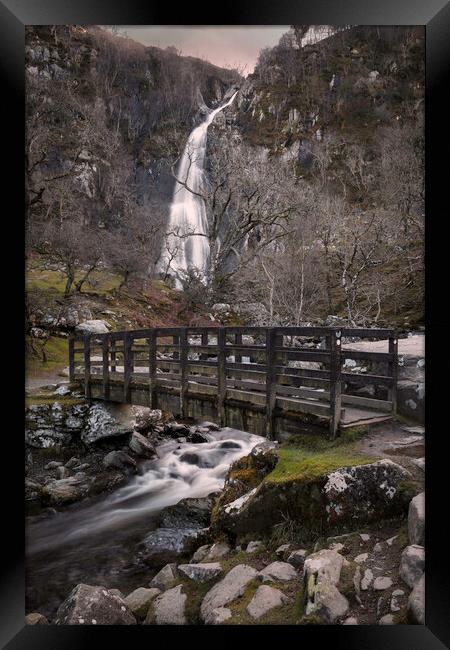 The bridge at Aber Falls Framed Print by Leighton Collins