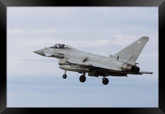 RAF Typhoon coming into land Framed Print by Jason Wells