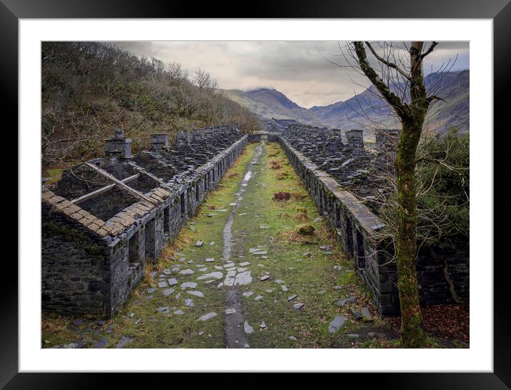 Slate cottages of Dinorwic Framed Mounted Print by Leighton Collins