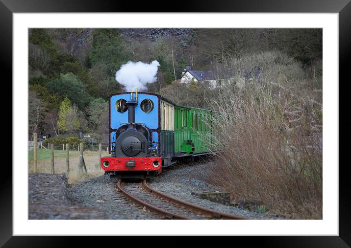 The Llanberis Lake train Framed Mounted Print by Leighton Collins