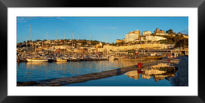 Radiant Torquay Harbour Panorama Framed Mounted Print by Paul F Prestidge