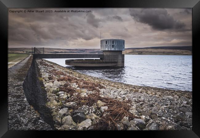 A winters walk around Grimwith Reservoir near Hebden in the York Framed Print by Peter Stuart