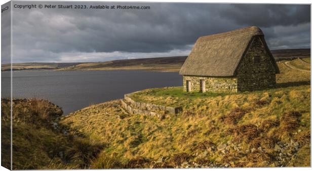 A winters walk around Grimwith Reservoir near Hebden in the York Canvas Print by Peter Stuart