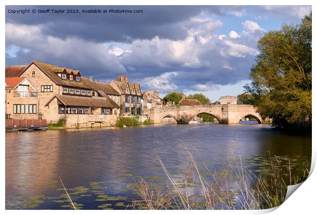 St. Ives bridge, Cambs Print by Geoff Taylor