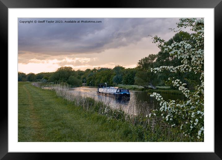 Bobbin along the river Gt Ouse Framed Mounted Print by Geoff Taylor