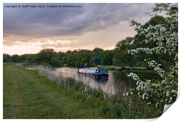 Bobbin along the river Gt Ouse Print by Geoff Taylor