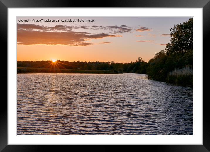 Sunset over the river Framed Mounted Print by Geoff Taylor
