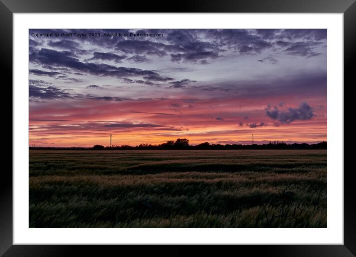 Sky on fire Framed Mounted Print by Geoff Taylor