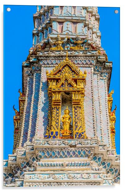Gold Buddha Blue Porcelain Pagoda Grand Palace Bangkok Thailand Acrylic by William Perry