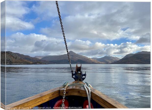 The boat over to Knoydart  Canvas Print by yvonne & paul carroll