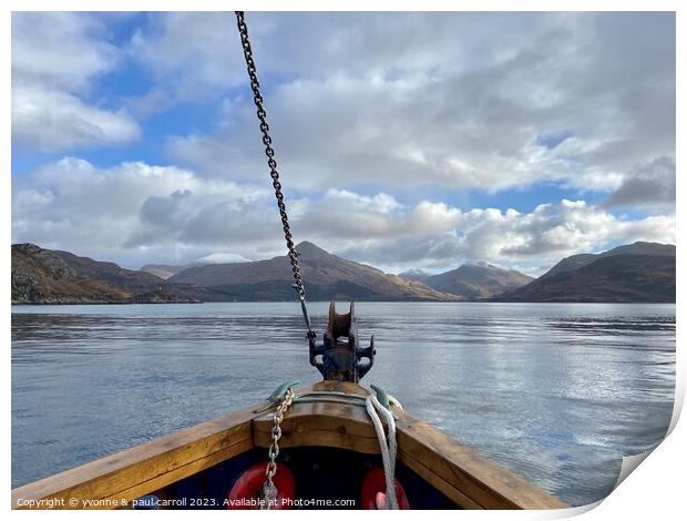 The boat over to Knoydart  Print by yvonne & paul carroll