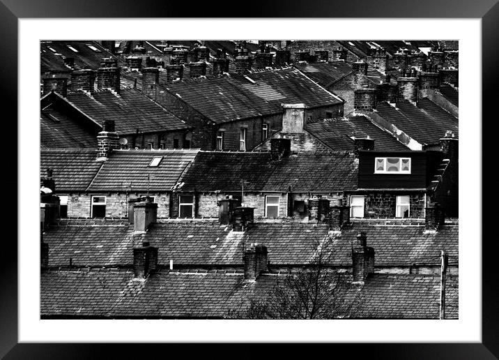 Halifax Roofs - Mono Framed Mounted Print by Glen Allen