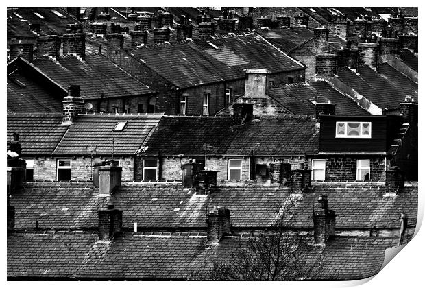 Halifax Roofs - Mono Print by Glen Allen