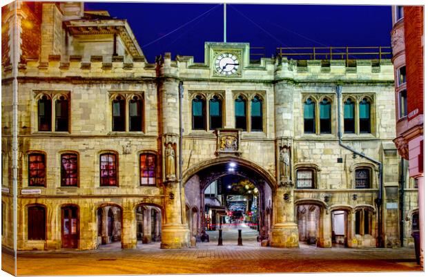 Lincoln Guildhall and Stonebow Canvas Print by Alison Chambers