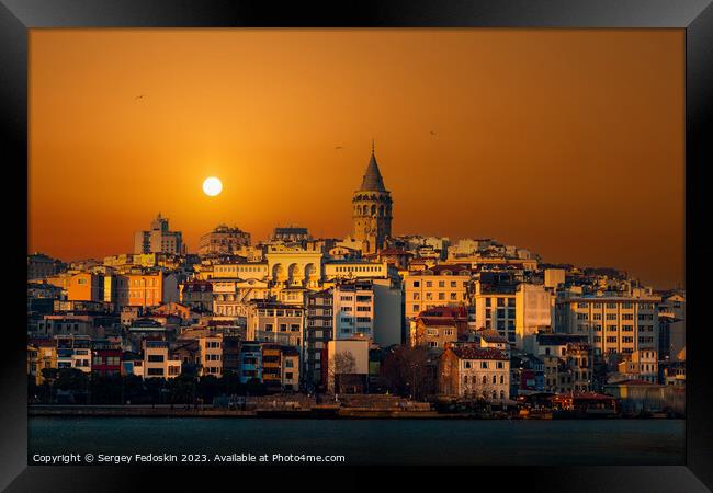 Galata Tower in Istanbul, Turkey.  Framed Print by Sergey Fedoskin