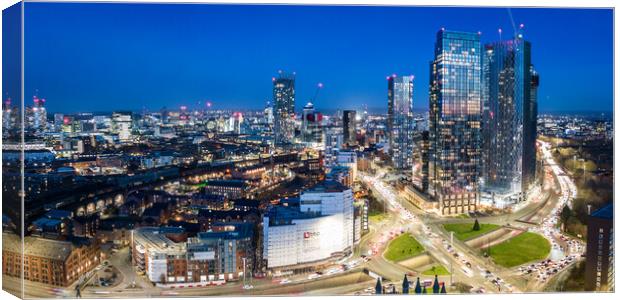 Manchester Blue Hour Canvas Print by Apollo Aerial Photography