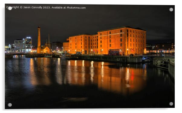 Royal Albert Dock Reflections. Acrylic by Jason Connolly