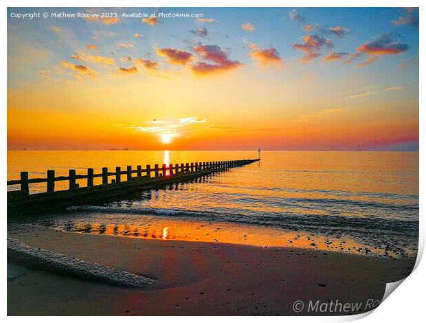Majestic Sunrise over the Rugged Beach of Aberdeen Print by Mathew Rooney