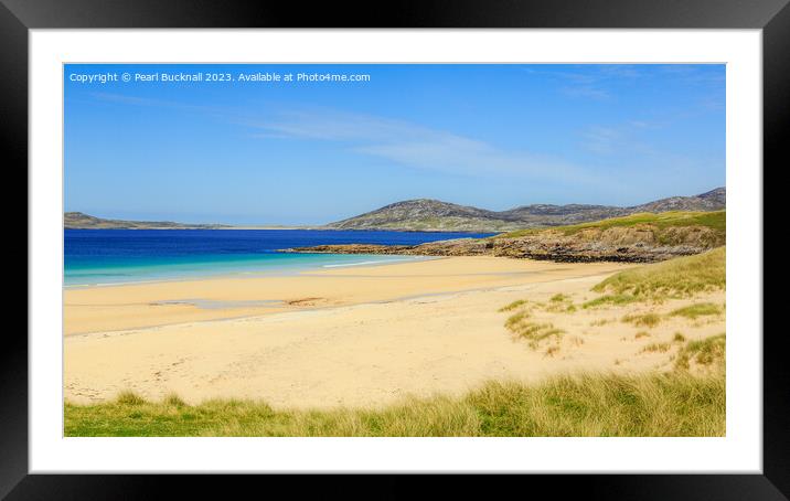 Scottish Beach Harris Outer Hebrides Scotland Pano Framed Mounted Print by Pearl Bucknall
