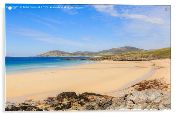 Beautiful Beach Harris Outer Hebrides Scotland Acrylic by Pearl Bucknall