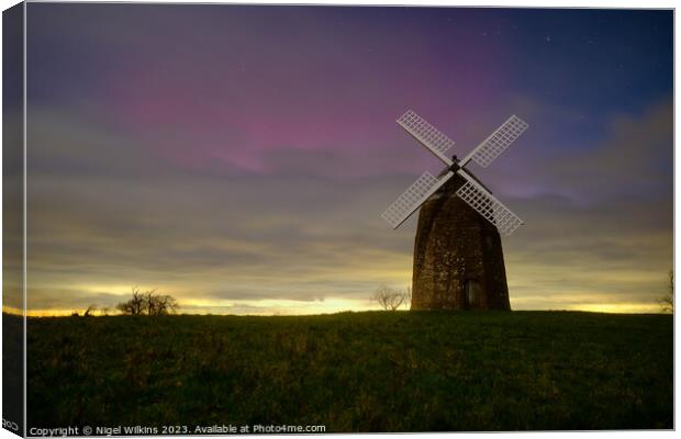 Tysoe Windmill Aurora Canvas Print by Nigel Wilkins