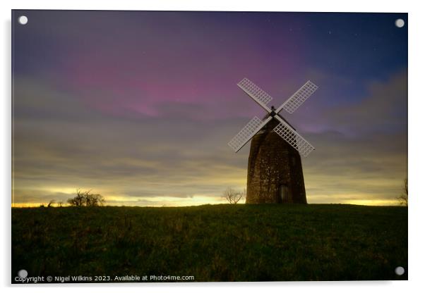 Tysoe Windmill Aurora Acrylic by Nigel Wilkins