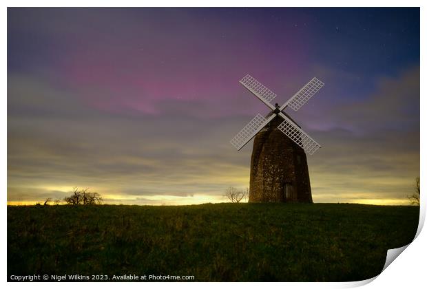 Tysoe Windmill Aurora Print by Nigel Wilkins