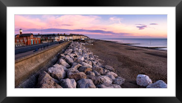 Serene Sunrise on Withernsea Coast Framed Mounted Print by Tim Hill