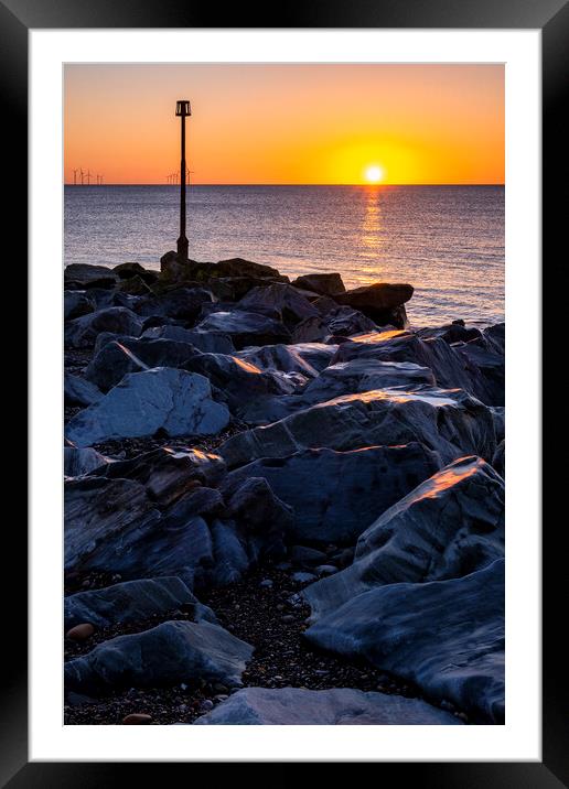 Golden Hour Beauty at Withernsea Beach Framed Mounted Print by Tim Hill
