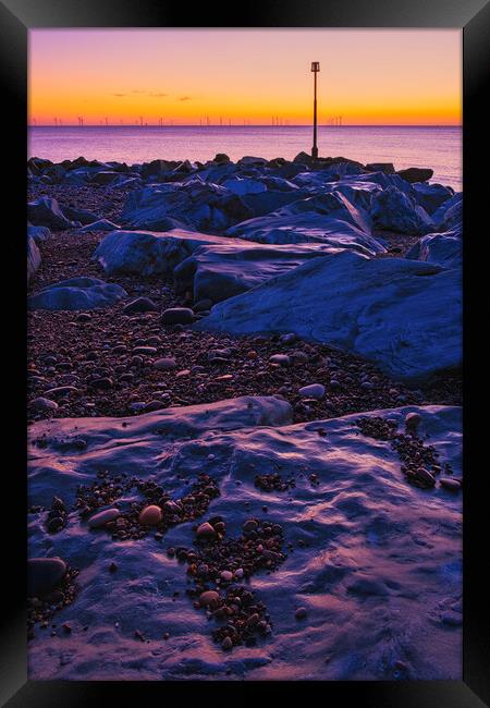 Golden Hour at Withernsea Beach Framed Print by Tim Hill