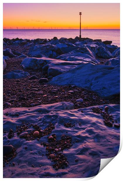 Golden Hour at Withernsea Beach Print by Tim Hill