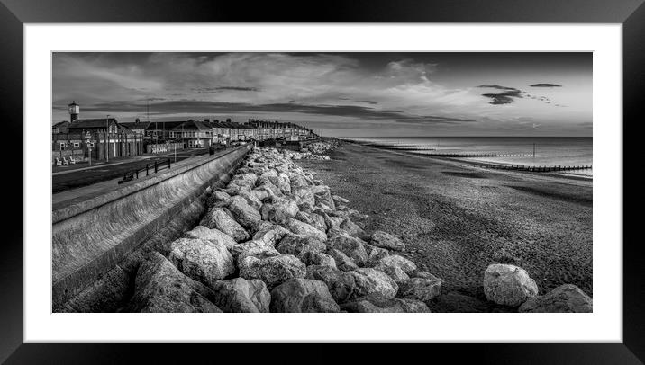 Withernsea Black and White Framed Mounted Print by Tim Hill