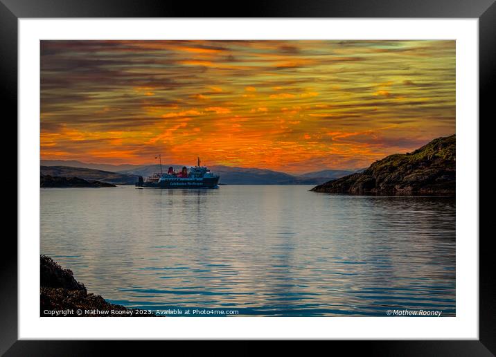 Callmac sunset Oban  Framed Mounted Print by Mathew Rooney