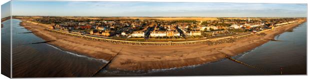 Withernsea Drone Panoramic Canvas Print by Tim Hill