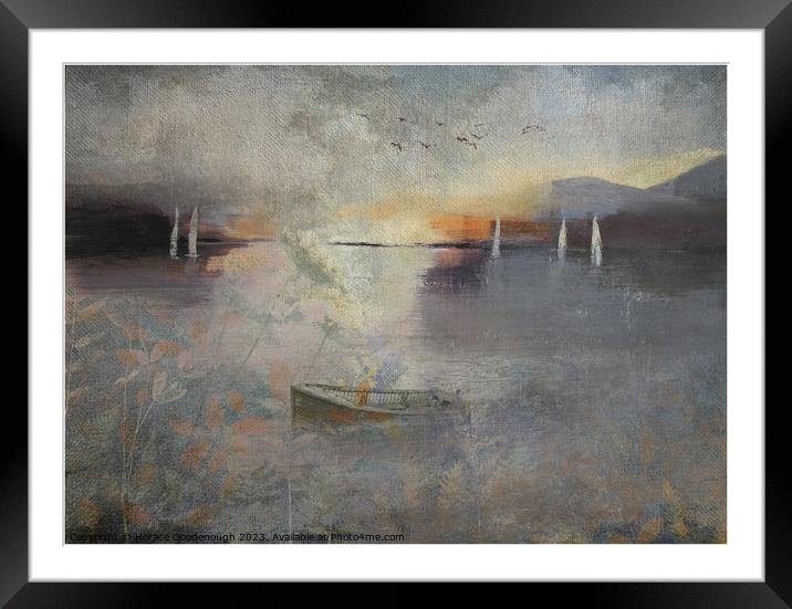 Sunset on the Lake Framed Mounted Print by Horace Goodenough