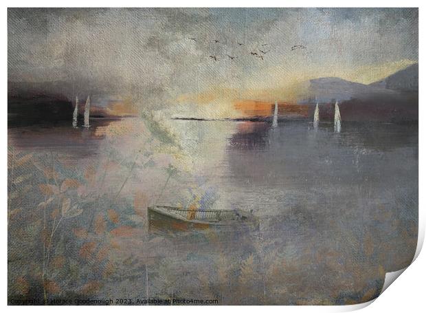 Sunset on the Lake Print by Horace Goodenough