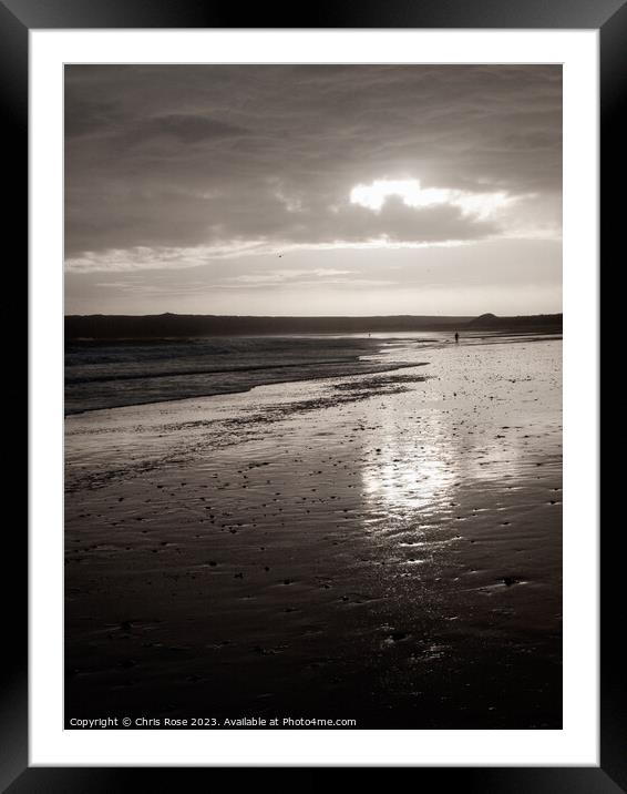 South Beach, Tenby Framed Mounted Print by Chris Rose
