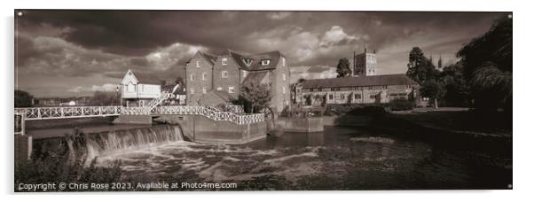 Tewkesbury, Abbey Mill and sluices Acrylic by Chris Rose
