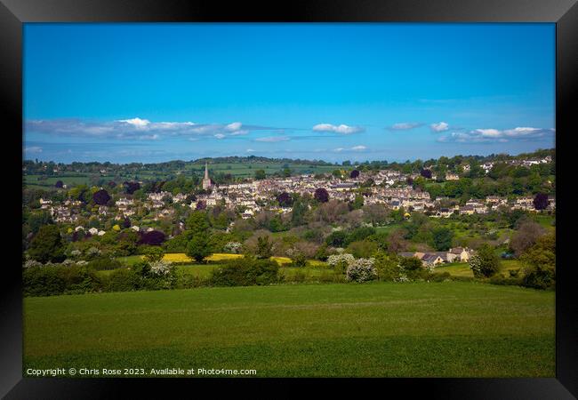 Painswick in the Cotwolds countryside Framed Print by Chris Rose