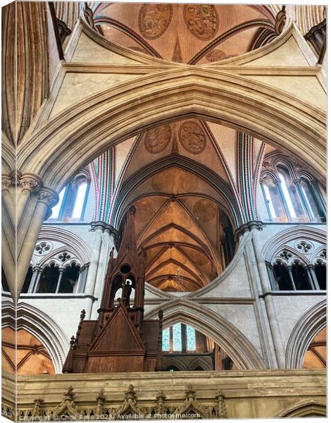 Salisbury Cathedral interior Canvas Print by Chris Rose