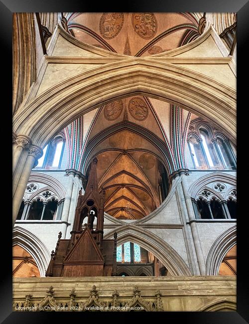 Salisbury Cathedral interior Framed Print by Chris Rose