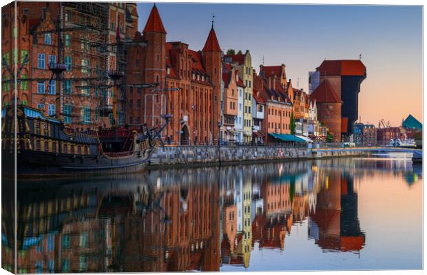 Gdansk Old Town Skyline At Dawn Canvas Print by Artur Bogacki