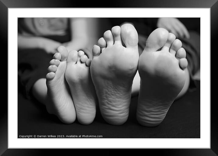 Big Feet Little Feet - Mother And Son Framed Mounted Print by Darren Wilkes