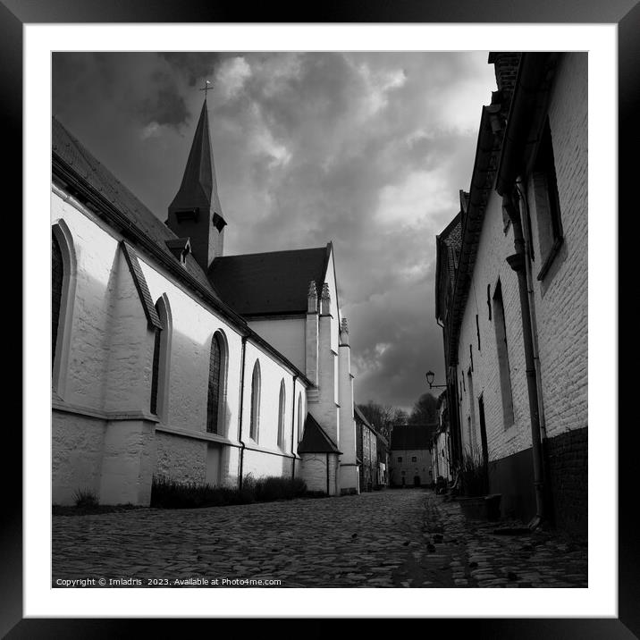 Diest Beguinage, Belgium, Monochrome Framed Mounted Print by Imladris 