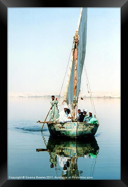 Felucca Ferry on the Nile, Egypt Framed Print by Serena Bowles