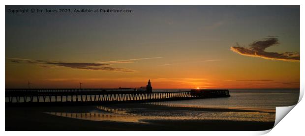 January Sunrise at the end of the pier - Panorama Print by Jim Jones