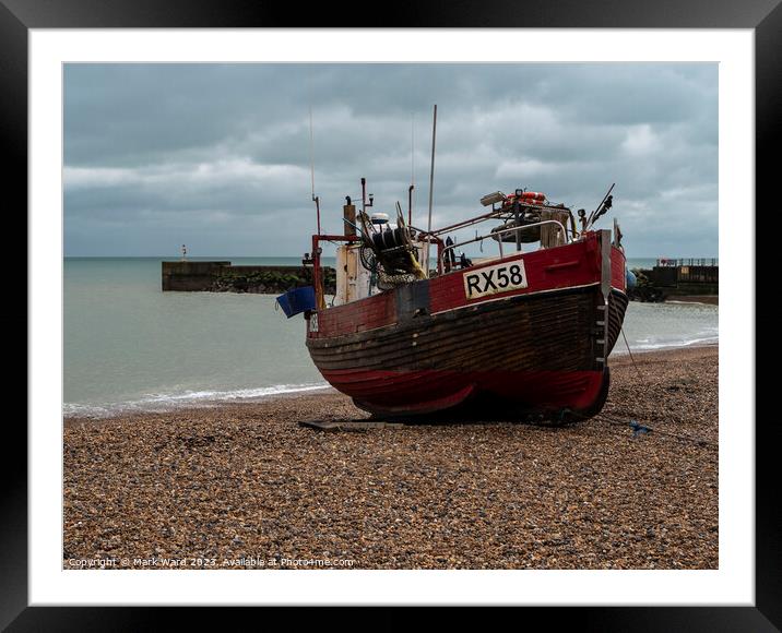 Resting on the Stade Beach. Framed Mounted Print by Mark Ward