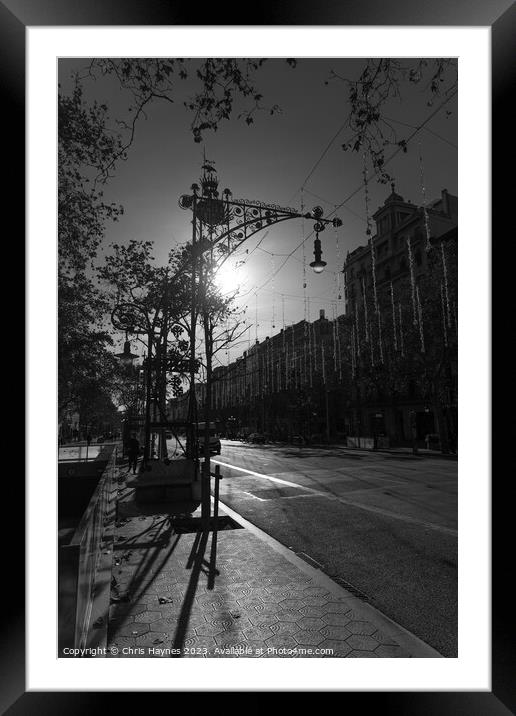 Winter Sun in Barcelona Framed Mounted Print by Chris Haynes
